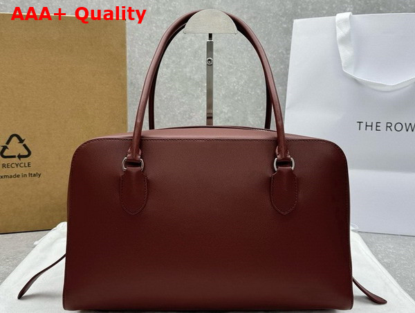 The Row EW Bowling Bag in Barn Red Smooth Calfskin Leather Replica
