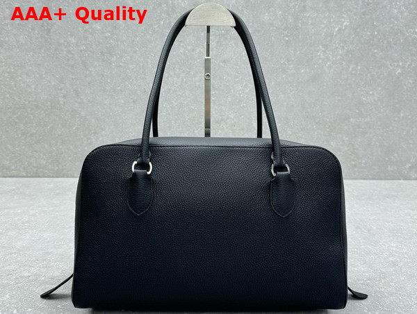 The Row EW Bowling Bag in Black Grained Calfskin Leather Replica