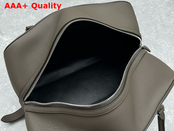 The Row EW Bowling Bag in Elephant Grey Grained Calfskin Leather Replica