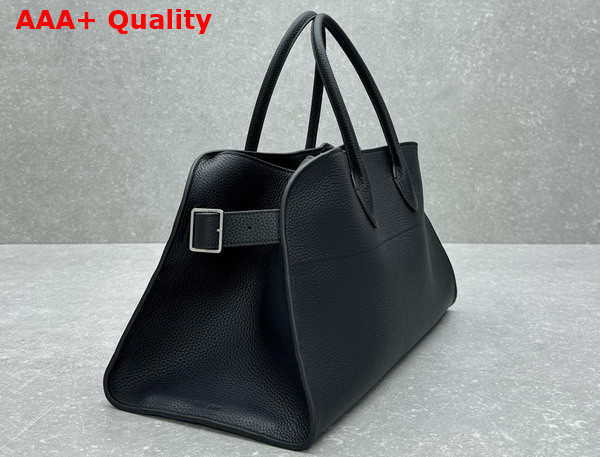 The Row EW Margaux Bag in Black Grained Calfskin Leather Replica