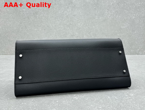 The Row EW Margaux Bag in Black Grained Calfskin Leather Replica