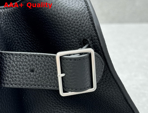The Row EW Margaux Bag in Black Grained Calfskin Leather Replica