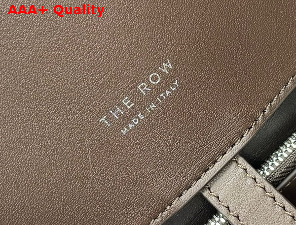 The Row EW Margaux Bag in Chocolate Polished Saddle Leather Replica