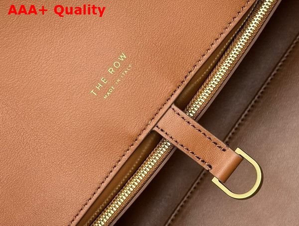 The Row EW Margaux Bag in Cuir Polished Saddle Leather Replica