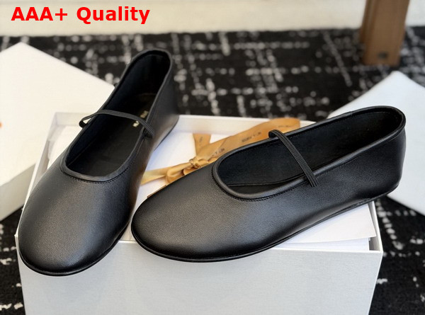 The Row Elastic Ballet Slipper in Black Smooth Nappa Leather Replica