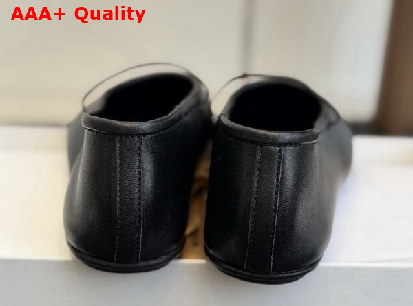 The Row Elastic Ballet Slipper in Black Smooth Nappa Leather Replica