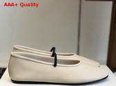 The Row Elastic Ballet Slipper in Milk Smooth Nappa Leather Replica