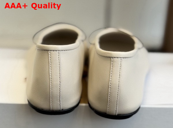 The Row Elastic Ballet Slipper in Milk Smooth Nappa Leather Replica