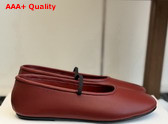 The Row Elastic Ballet Slipper in Red Smooth Nappa Leather Replica