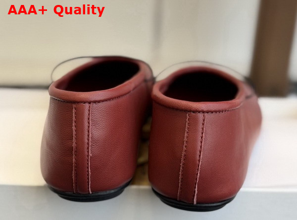 The Row Elastic Ballet Slipper in Red Smooth Nappa Leather Replica