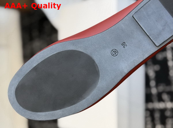 The Row Elastic Ballet Slipper in Red Smooth Nappa Leather Replica