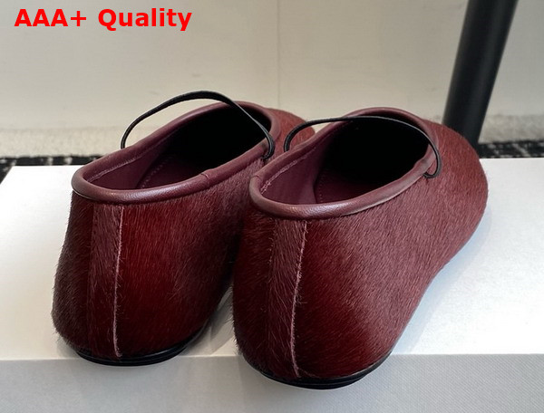 The Row Elastic Ballet Slipper in Wine Mink Fur Replica