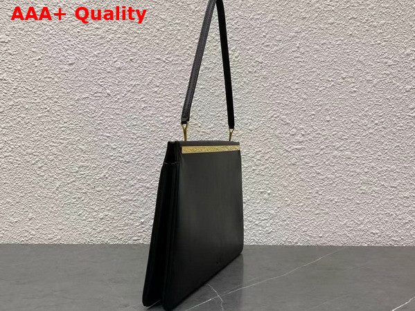 The Row Elise Bag in Black Velvety Calfskin Leather Replica