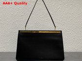 The Row Elise Bag in Black Velvety Calfskin Leather Replica
