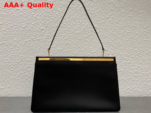 The Row Elise Bag in Black Velvety Calfskin Leather Replica