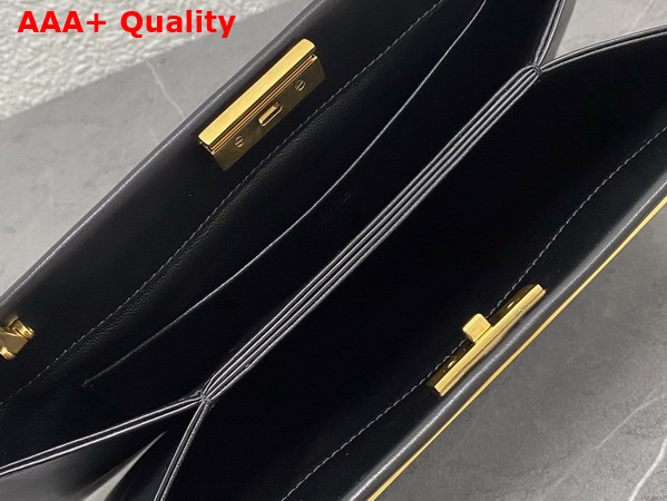 The Row Elise Bag in Black Velvety Calfskin Leather Replica