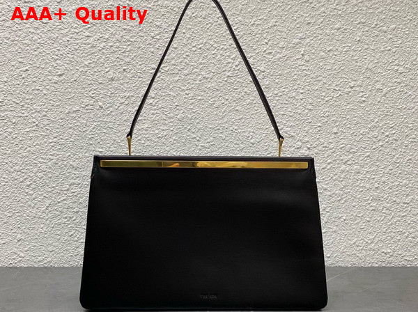 The Row Elise Bag in Black Velvety Calfskin Leather Replica
