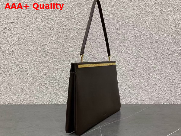 The Row Elise Bag in Dark Brown Velvety Calfskin Leather Replica