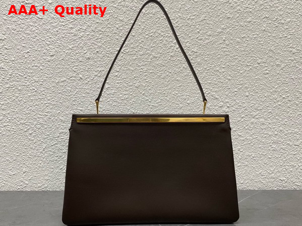 The Row Elise Bag in Dark Brown Velvety Calfskin Leather Replica
