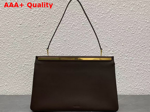 The Row Elise Bag in Dark Brown Velvety Calfskin Leather Replica