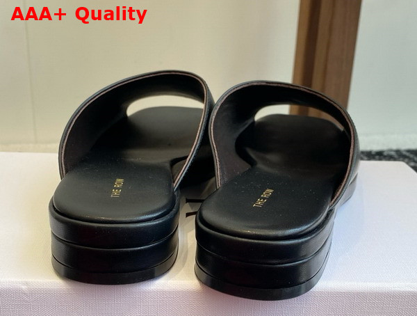 The Row Emi Mule in Black Leather Replica