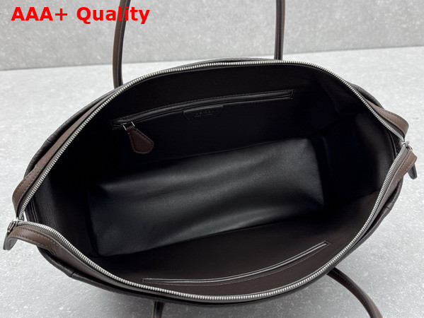 The Row Ewa Handbag in Deep Brown Leather Replica