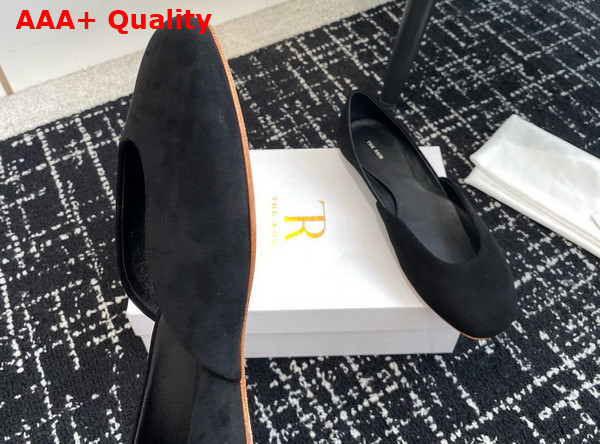 The Row Gemma Ballet Slipper in Black Suede Replica