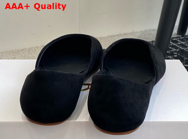 The Row Gemma Ballet Slipper in Black Suede Replica