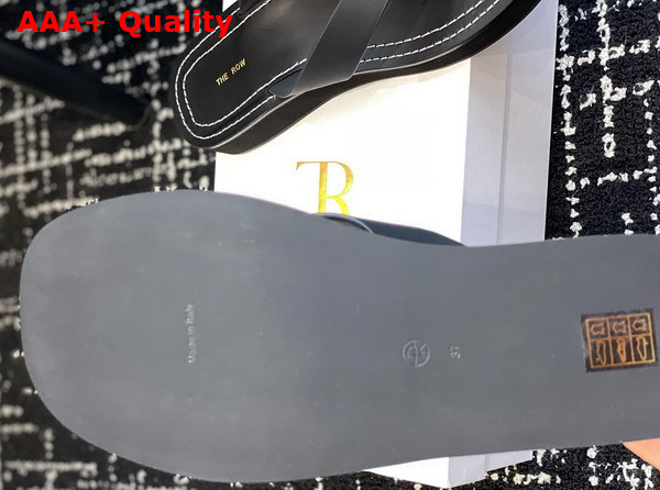 The Row Ginza Sandal in Black Leather Replica