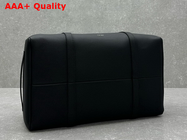 The Row Gio Duffle Bag in Black Full Grain Leather Replica