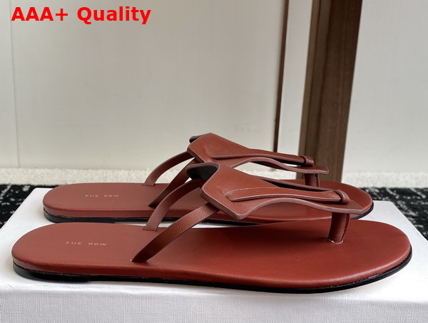 The Row Helena Flip Flop Acero Leather Replica