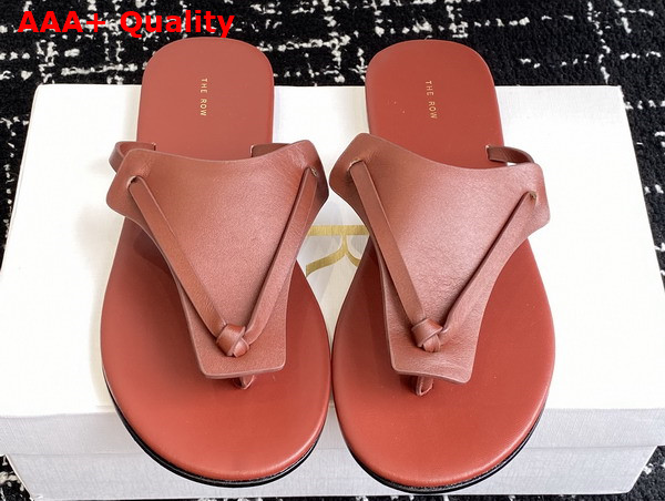 The Row Helena Flip Flop Acero Leather Replica