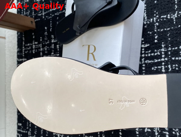 The Row Helena Flip Flop Black Leather Replica