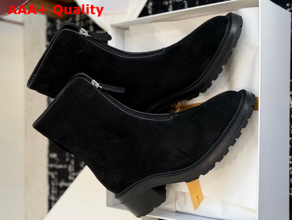 The Row Hike Boot Black Structured Calfskin Suede Replica
