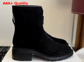 The Row Hike Boot Black Structured Calfskin Suede Replica