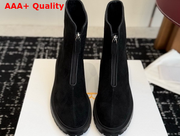 The Row Hike Boot Black Structured Calfskin Suede Replica