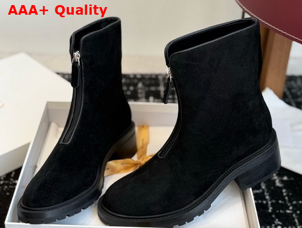 The Row Hike Boot Black Structured Calfskin Suede Replica