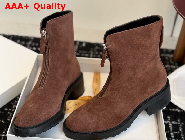 The Row Hike Boot Brown Structured Calfskin Suede Replica
