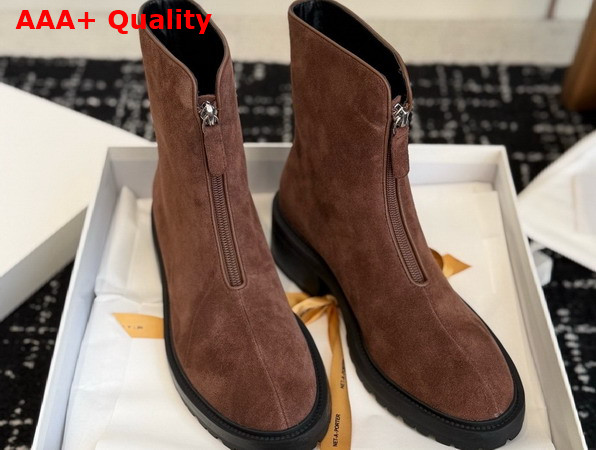 The Row Hike Boot Brown Structured Calfskin Suede Replica