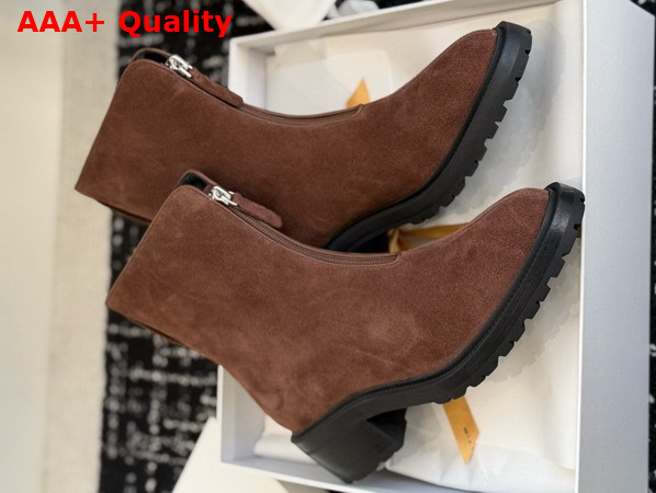The Row Hike Boot Brown Structured Calfskin Suede Replica