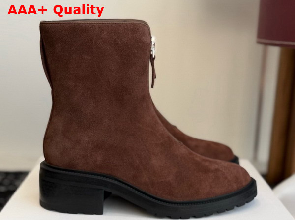 The Row Hike Boot Brown Structured Calfskin Suede Replica