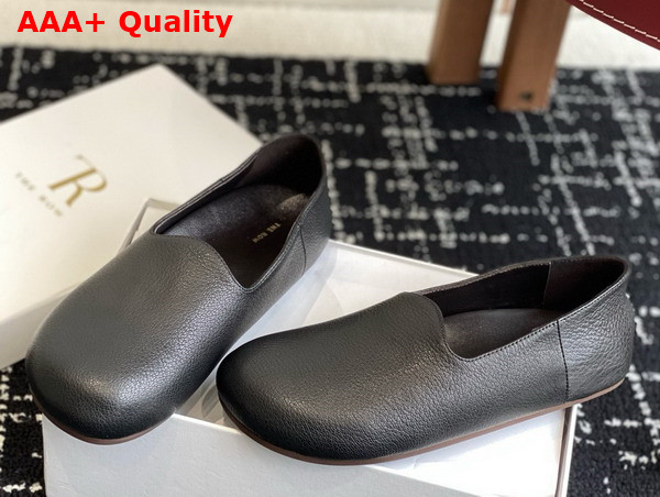 The Row Hugh Slip On Shoe in Black Leather Replica