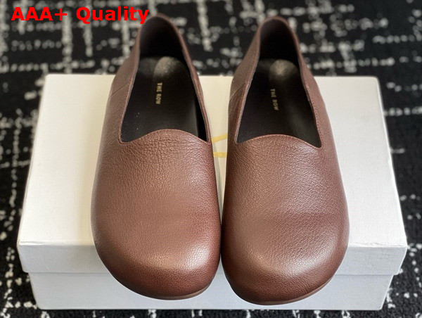 The Row Hugh Slip On Shoe in Light Brown Leather Replica