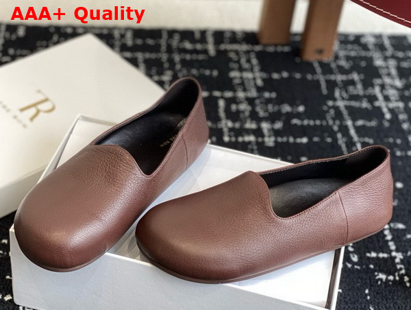 The Row Hugh Slip On Shoe in Light Brown Leather Replica