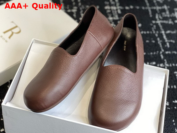 The Row Hugh Slip On Shoe in Light Brown Leather Replica