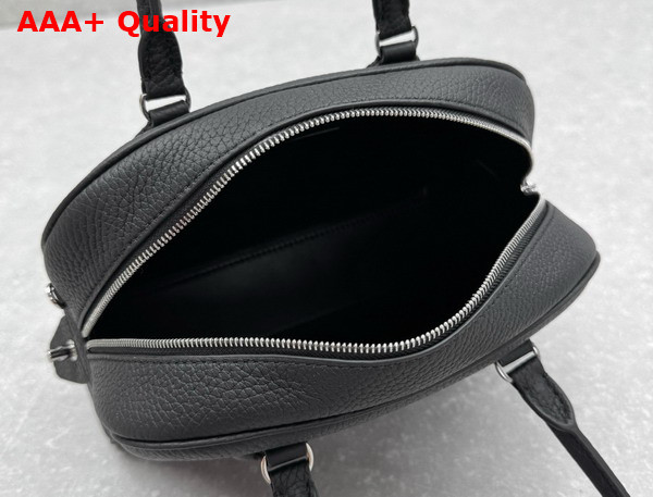 The Row India 10 00 Bag in Black Textured Calfskin Leather Replica