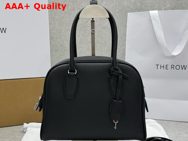 The Row India 10 00 Bag in Black Textured Calfskin Leather Replica