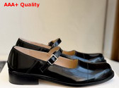 The Row Kai Mary Jane Black Glossy Calfskin Leather Replica