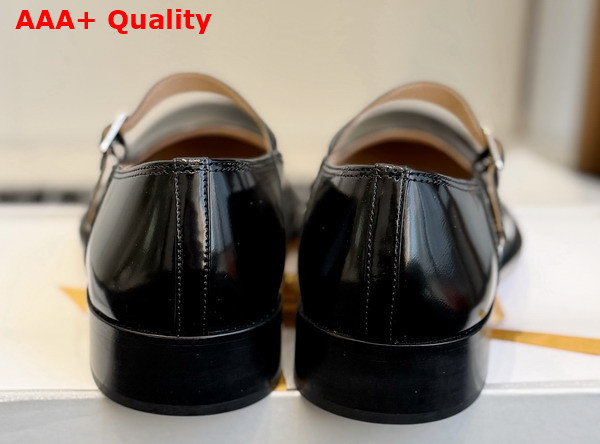 The Row Kai Mary Jane Black Glossy Calfskin Leather Replica