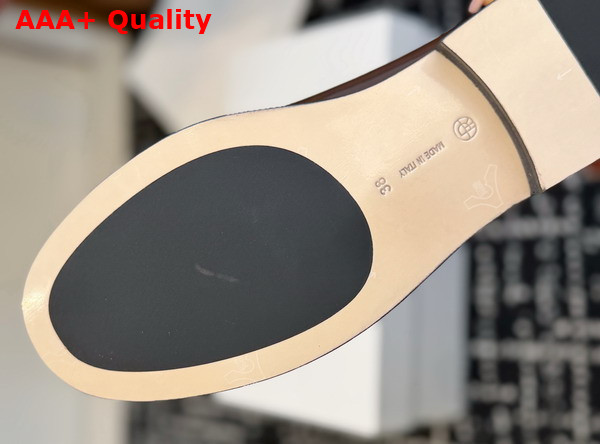 The Row Kai Mary Jane Deep Brown Glossy Calfskin Leather Replica